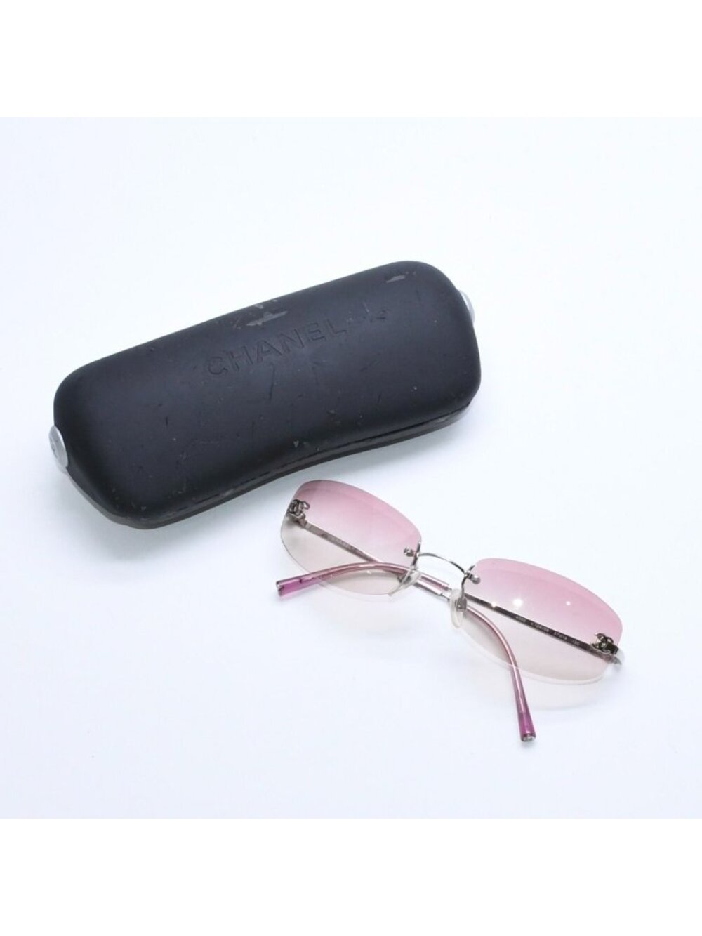 Chanel Rimless Sunglasses Eyewear CC Logo Pink